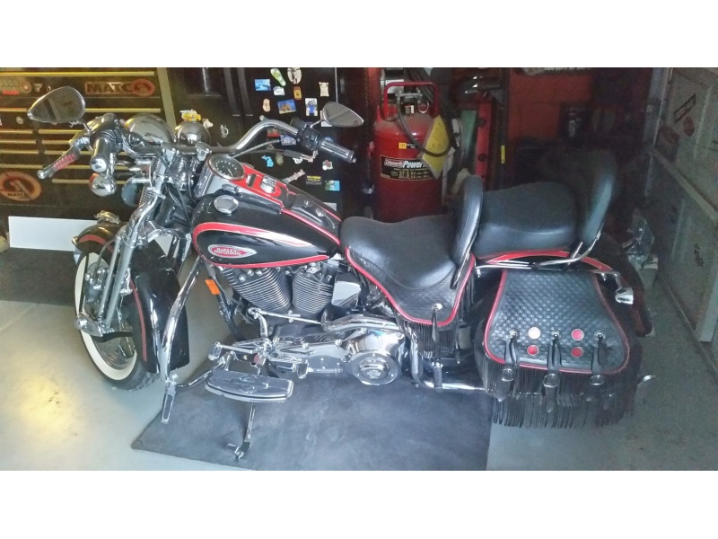 Classic Black and Red Paint
with rider back rest
and detachable rider seat and back rest