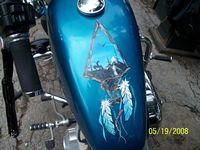 top view of bike to see custom indian painting